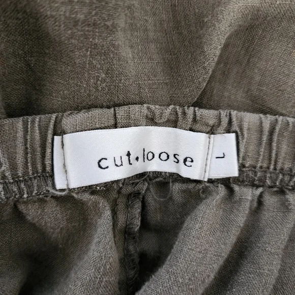 Cut Loose Lagenlook Wide Leg Sage 100% Linen Pants - Picture 6 of 11